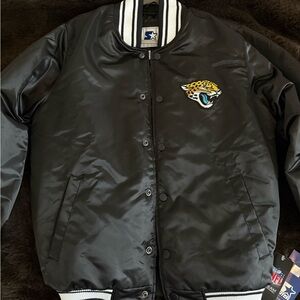STARTER Jacksonville Jaguars Black Varsity Jacket with White Accents WITH TAGS